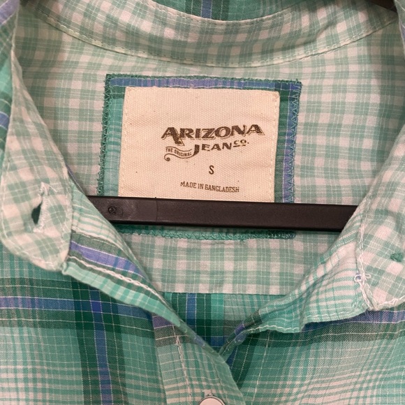 Seafoam Green Plaid Flannel Button-up - Picture 4 of 4